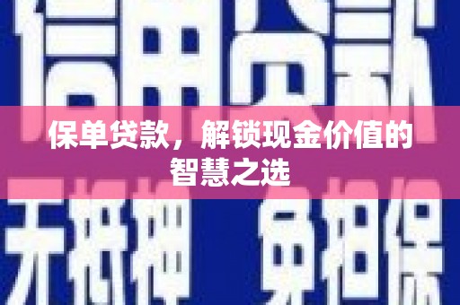 民勤保单贷款，解锁现金价值的智慧之选