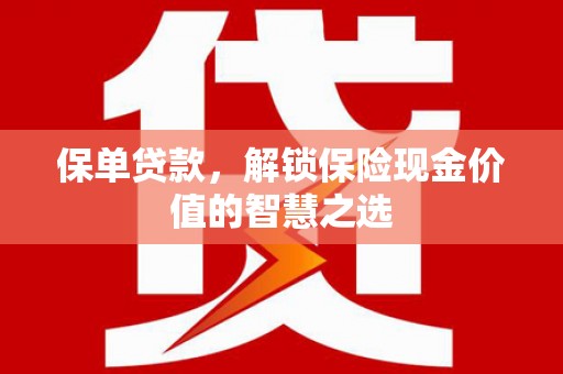 民勤保单贷款，解锁保险现金价值的智慧之选