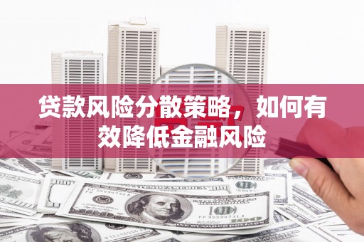 民勤贷款风险分散策略，如何有效降低金融风险