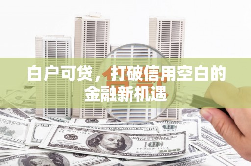 民勤白户可贷，打破信用空白的金融新机遇