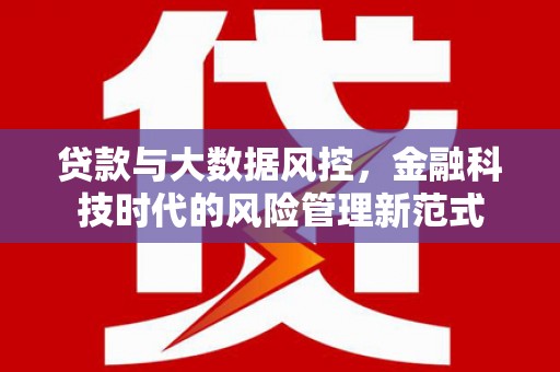 民勤贷款与大数据风控，金融科技时代的风险管理新范式