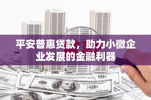 民勤平安普惠贷款，助力小微企业发展的金融利器