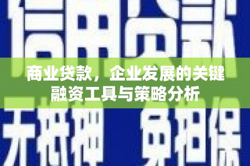 民勤商业贷款，企业发展的关键融资工具与策略分析