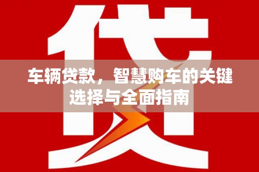 民勤车辆贷款，智慧购车的关键选择与全面指南