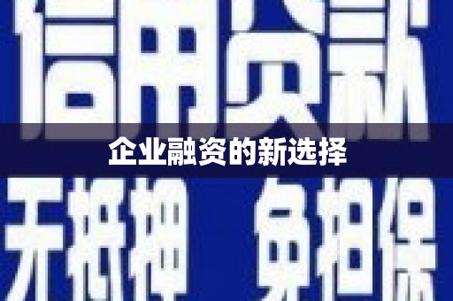 民勤企业融资的新选择