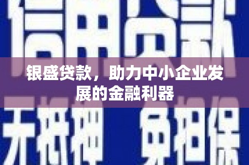 民勤银盛贷款，助力中小企业发展的金融利器