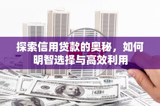民勤探索信用贷款的奥秘，如何明智选择与高效利用