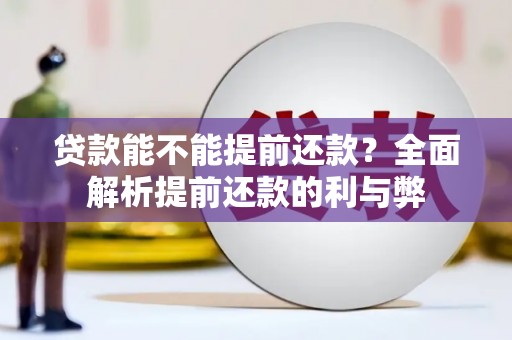 民勤贷款能不能提前还款？全面解析提前还款的利与弊