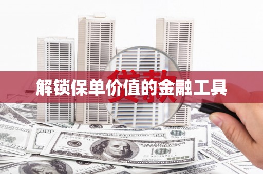民勤解锁保单价值的金融工具