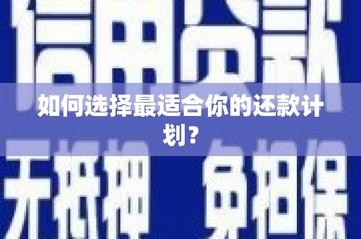 民勤如何选择最适合你的还款计划？